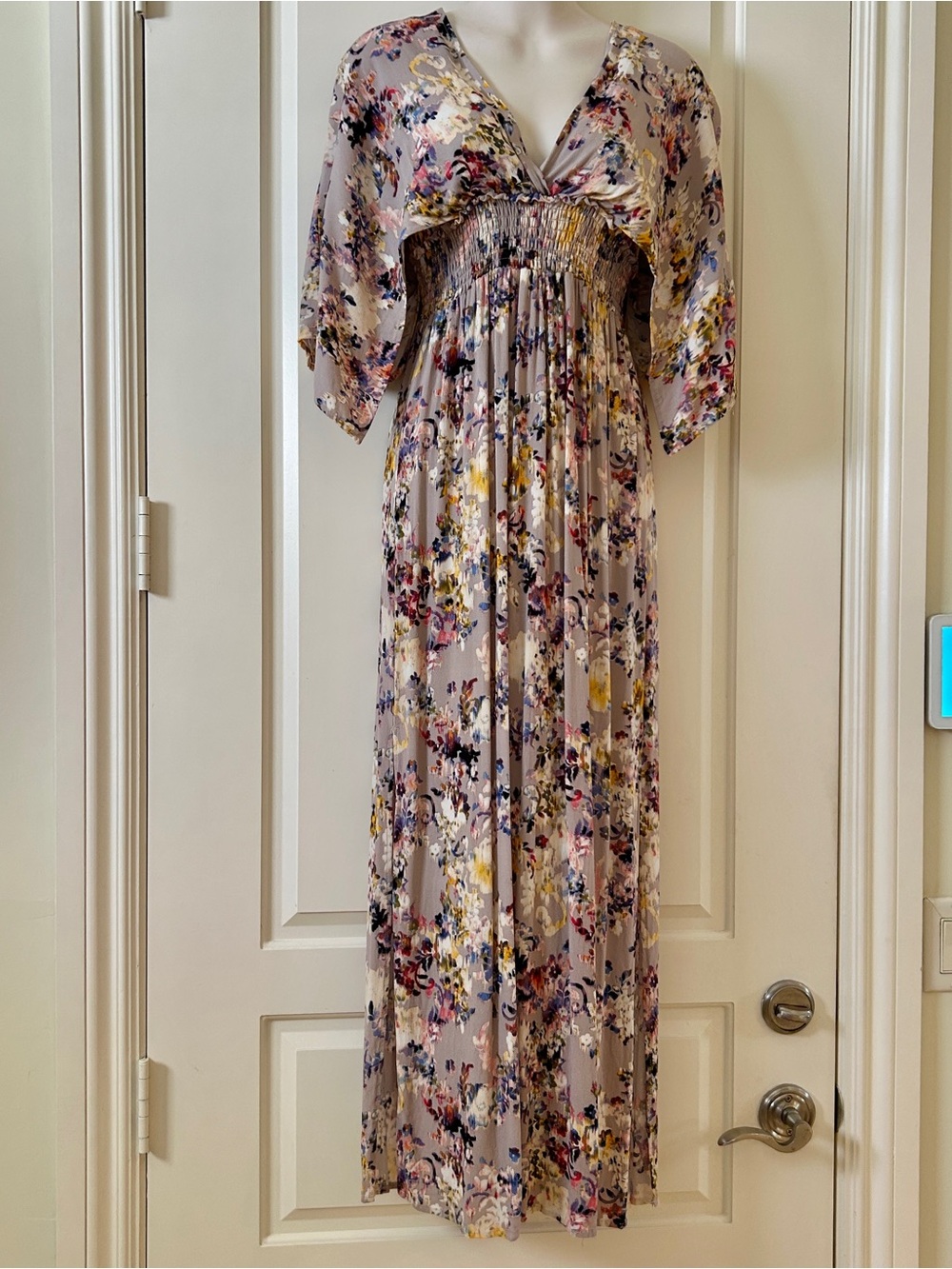 LOVESTITCH Bohemian Maxi Dress With Kimono Sleeves, Open back, Size S/M  NWT
